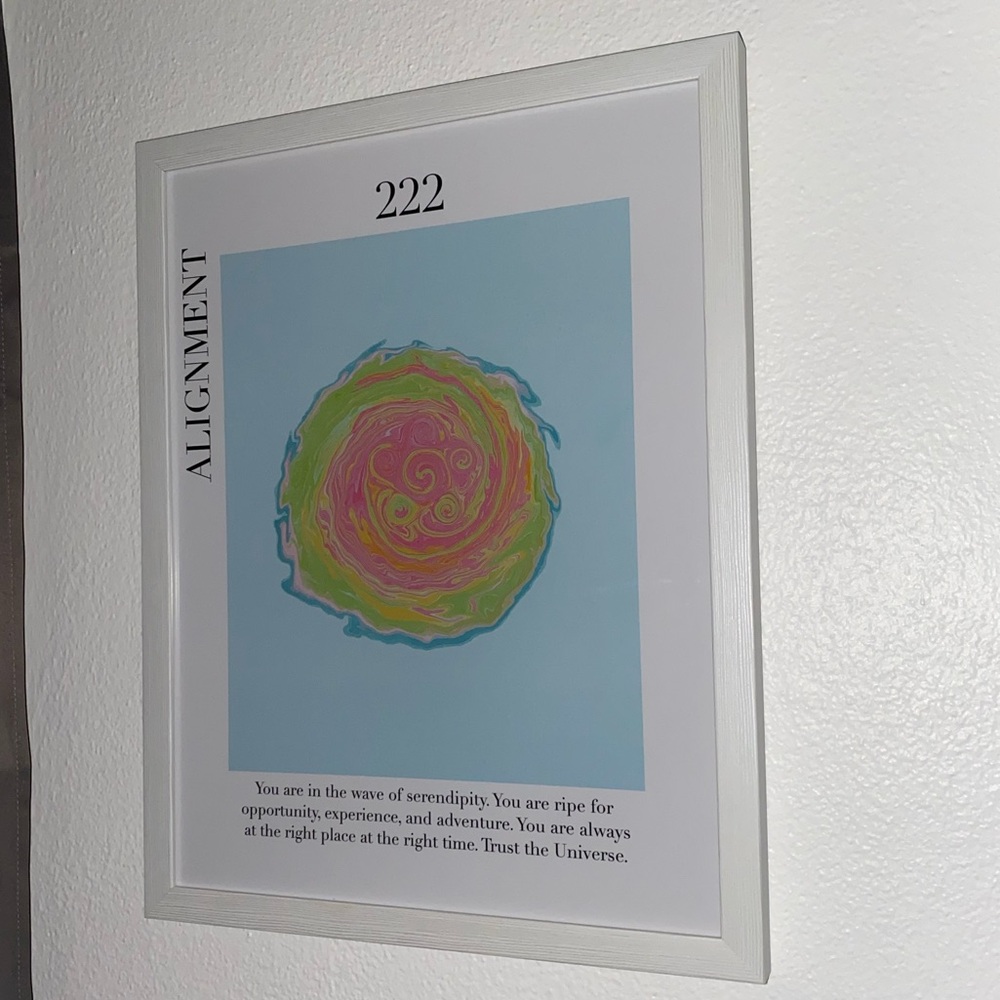 222 Alignment “You Are in the Wave of Serendipity” Framed Art Print